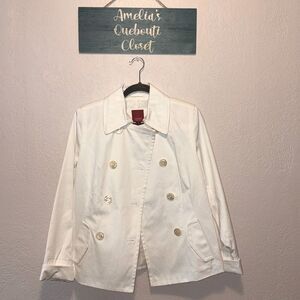 Esprit Outerwear white cotton weave double breasted jacket Medium